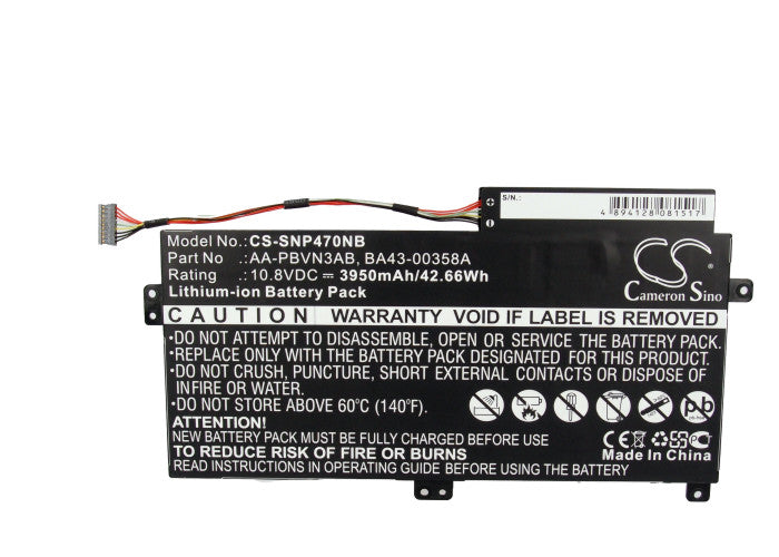 Replacement Battery for Samsung 340XAA – Notebook, Laptop – 3950mAh / 42.66Wh / 10.8V