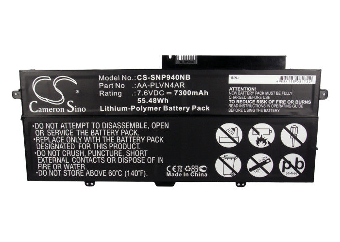Replacement Battery for Samsung Ativ Book 9 Plus – Notebook, Laptop – 7300mAh / 55.48Wh / 7.6V