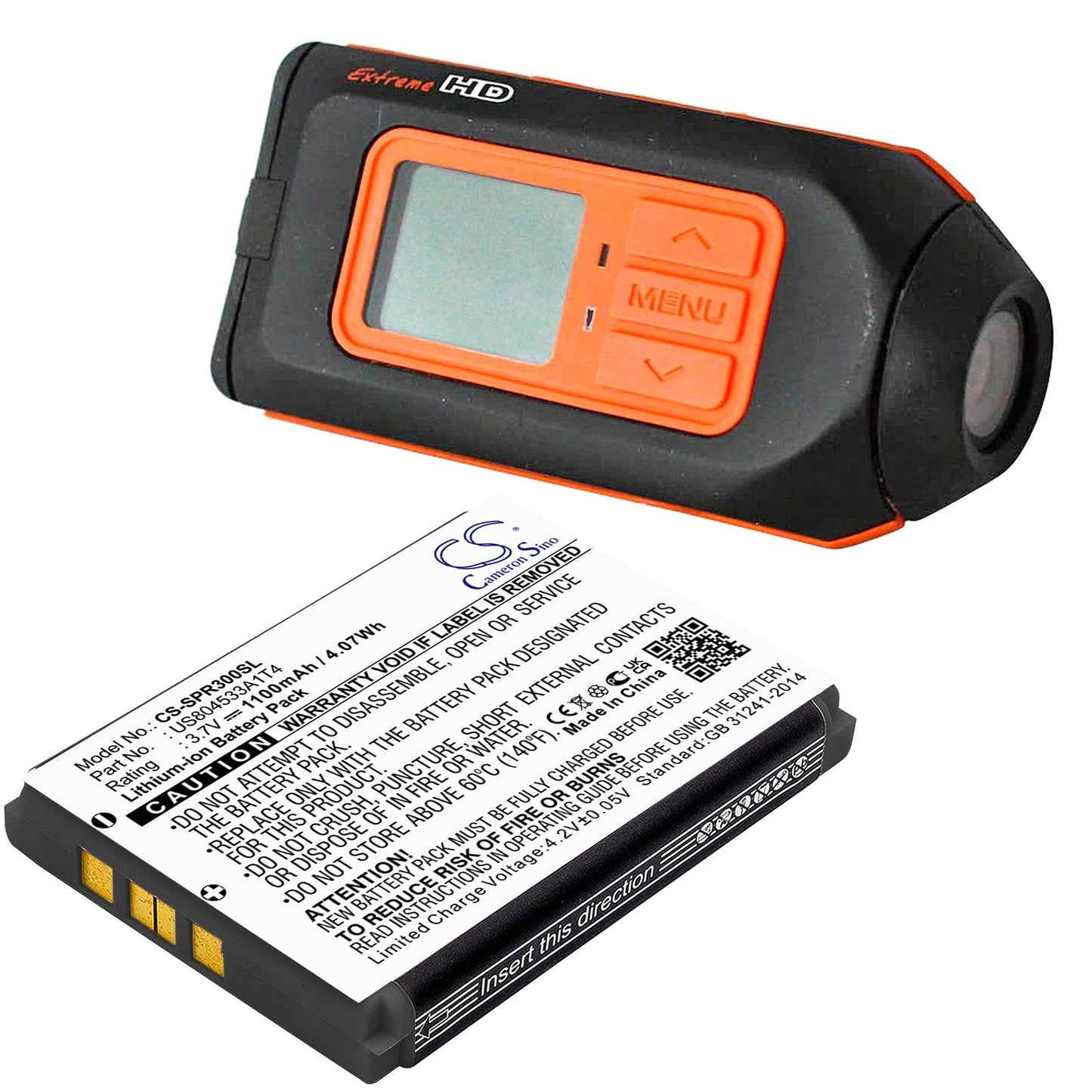 Replacement Battery for Angel Eye 550H – Camera – 1100mAh / 4.07Wh / 3.7V