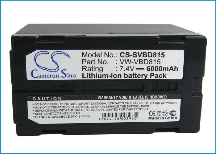 Replacement Battery for Panasonic NV-DX100 – Camera – 6000mAh / 7.4V