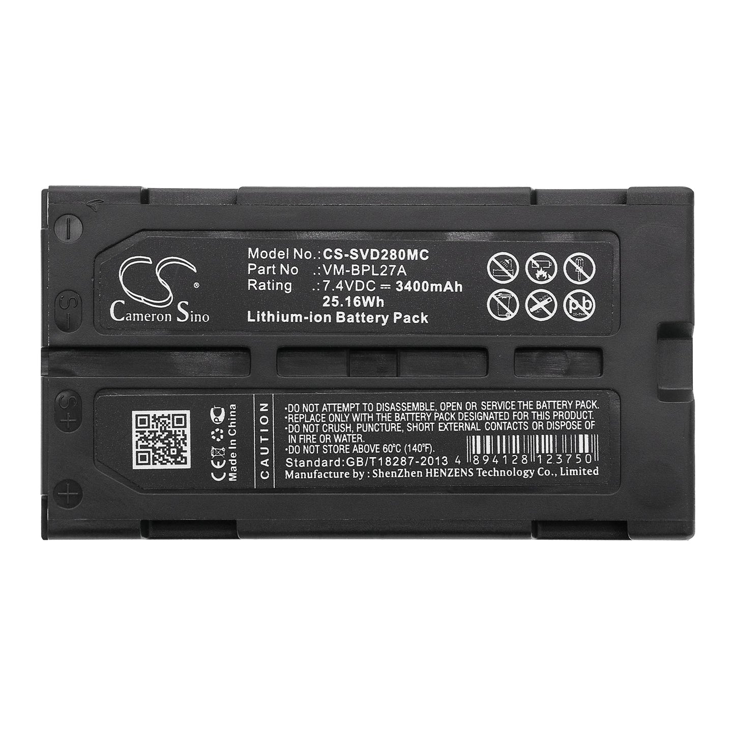 Replacement Battery for Hitachi VLH100L – Camera – 3400mAh / 25.16Wh / 7.4V
