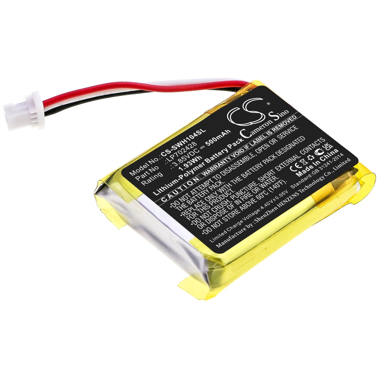 Replacement Battery for Sony WF-1000XM4 Charging Case – Wireless Headset – 500mAh / 1.93Wh / 3.85V
