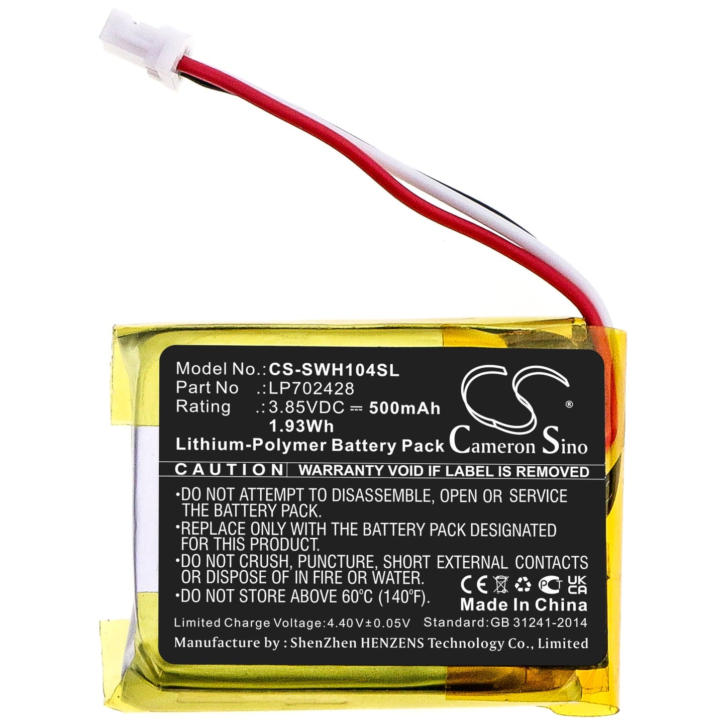 Replacement Battery for Sony WF-1000XM4 Charging Case – Wireless Headset – 500mAh / 1.93Wh / 3.85V