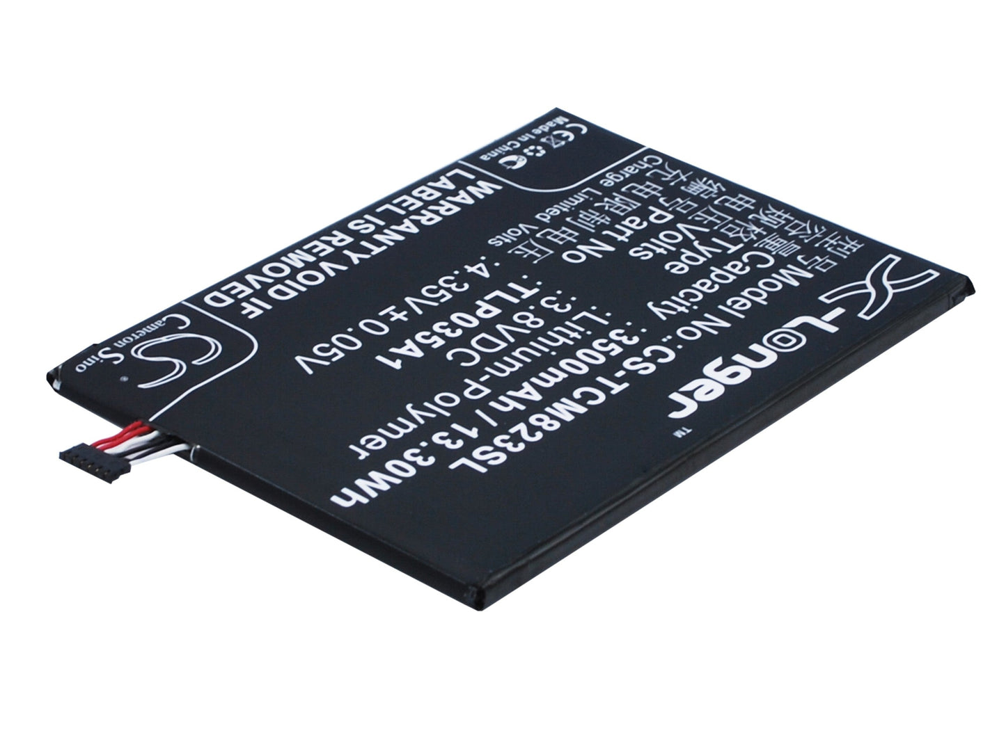 Replacement Battery for TCL  M823 – Mobile, SmartPhone – 3500mAh / 13.30Wh / 3.8V