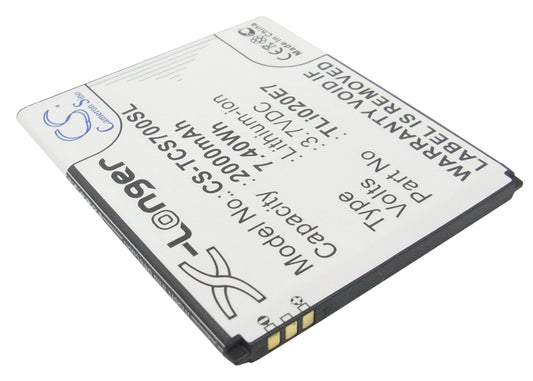 Replacement Battery for TCL  J620 – Mobile, SmartPhone – 2000mAh / 7.40Wh / 3.7V