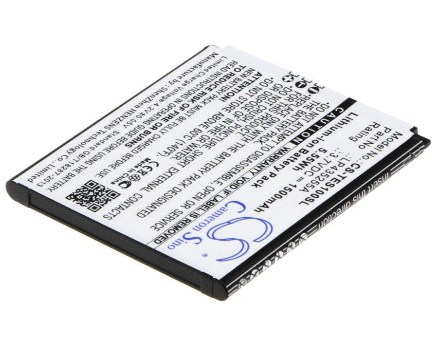 Replacement Battery for TELEFUNKEN  Selfie TS1 – Mobile, SmartPhone – 1500mAh / 5.55Wh / 3.7V