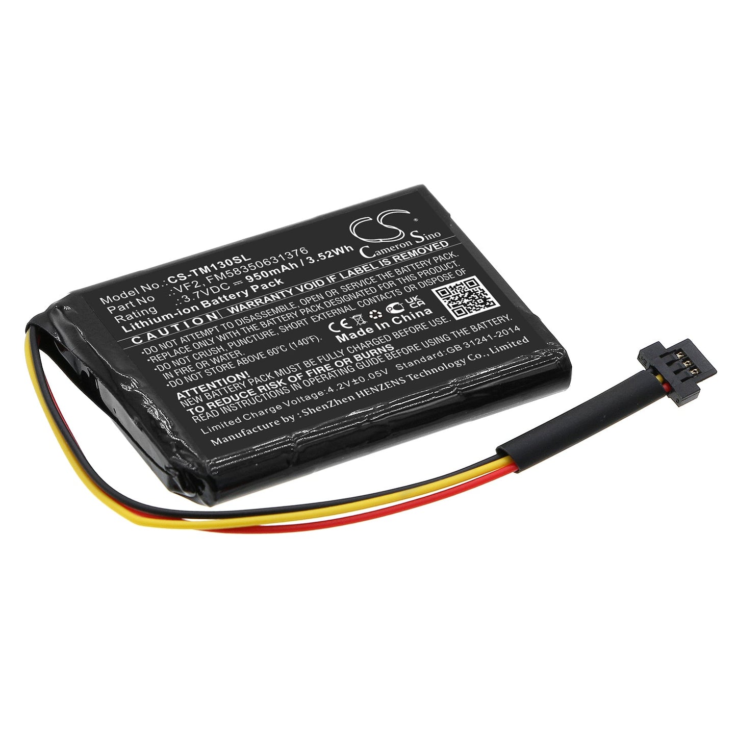 Replacement Battery for TomTom  One 125 – GPS, Navigator – 950mAh / 3.7V