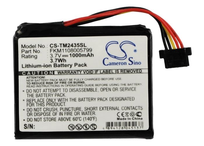 Replacement Battery for TomTom  1CT4.019.03 – GPS, Navigator – 1000mAh / 3.70Wh / 3.7V