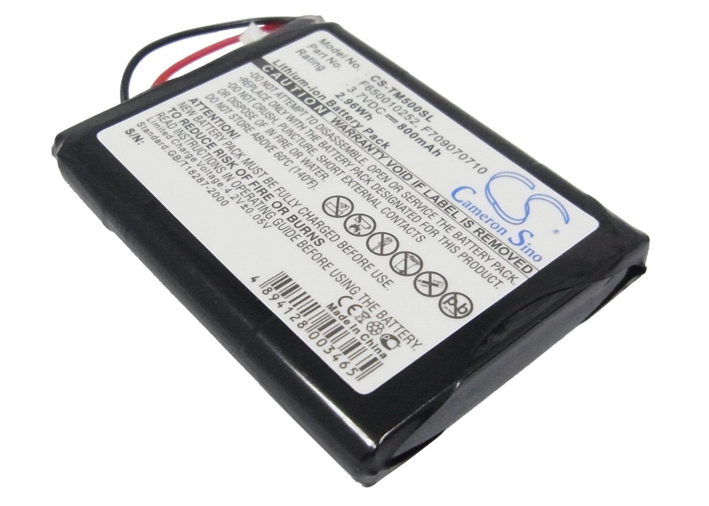 Replacement Battery for TomTom  4K00.100 – GPS, Navigator – 800mAh / 3.7V