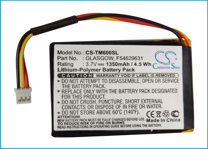 Replacement Battery for TomTom  One V1 – GPS, Navigator – 1350mAh / 5.00Wh / 3.7V
