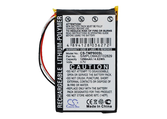 Replacement Battery for TomTom  Pro 8000 – GPS, Navigator – 1250mAh / 3.7V