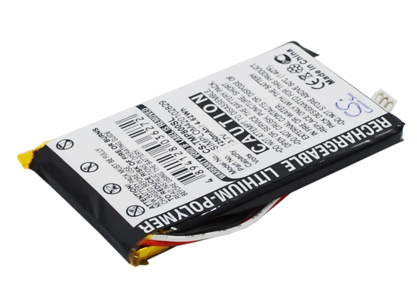 Replacement Battery for TomTom  Pro 8000 – GPS, Navigator – 1250mAh / 3.7V