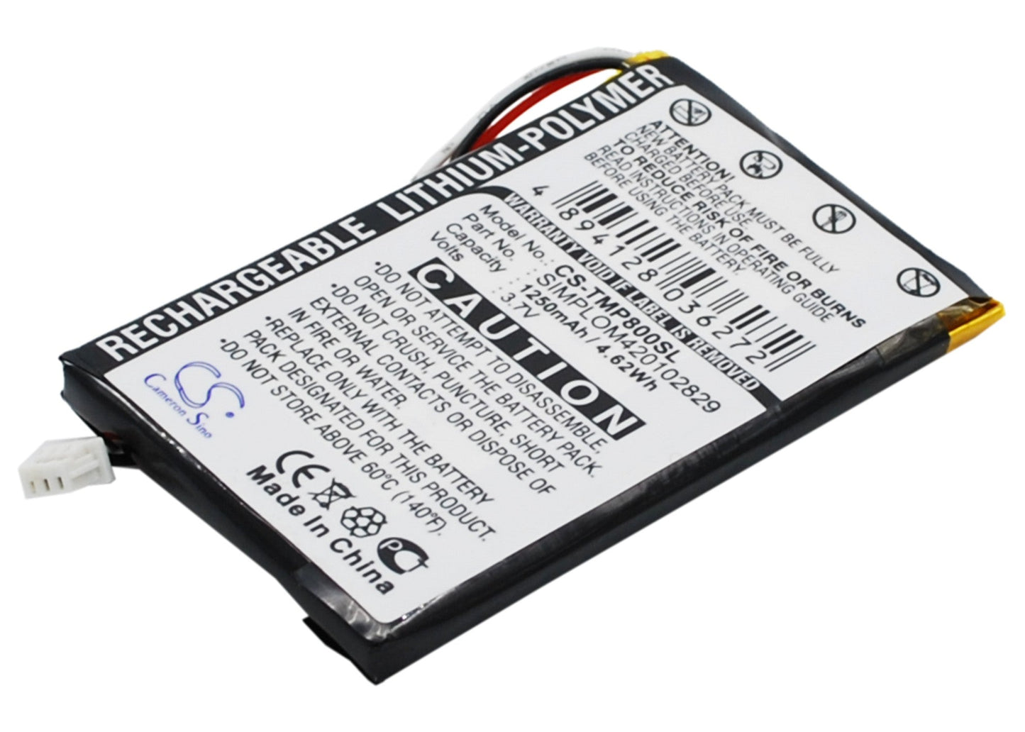 Replacement Battery for TomTom  Pro 8000 – GPS, Navigator – 1250mAh / 3.7V
