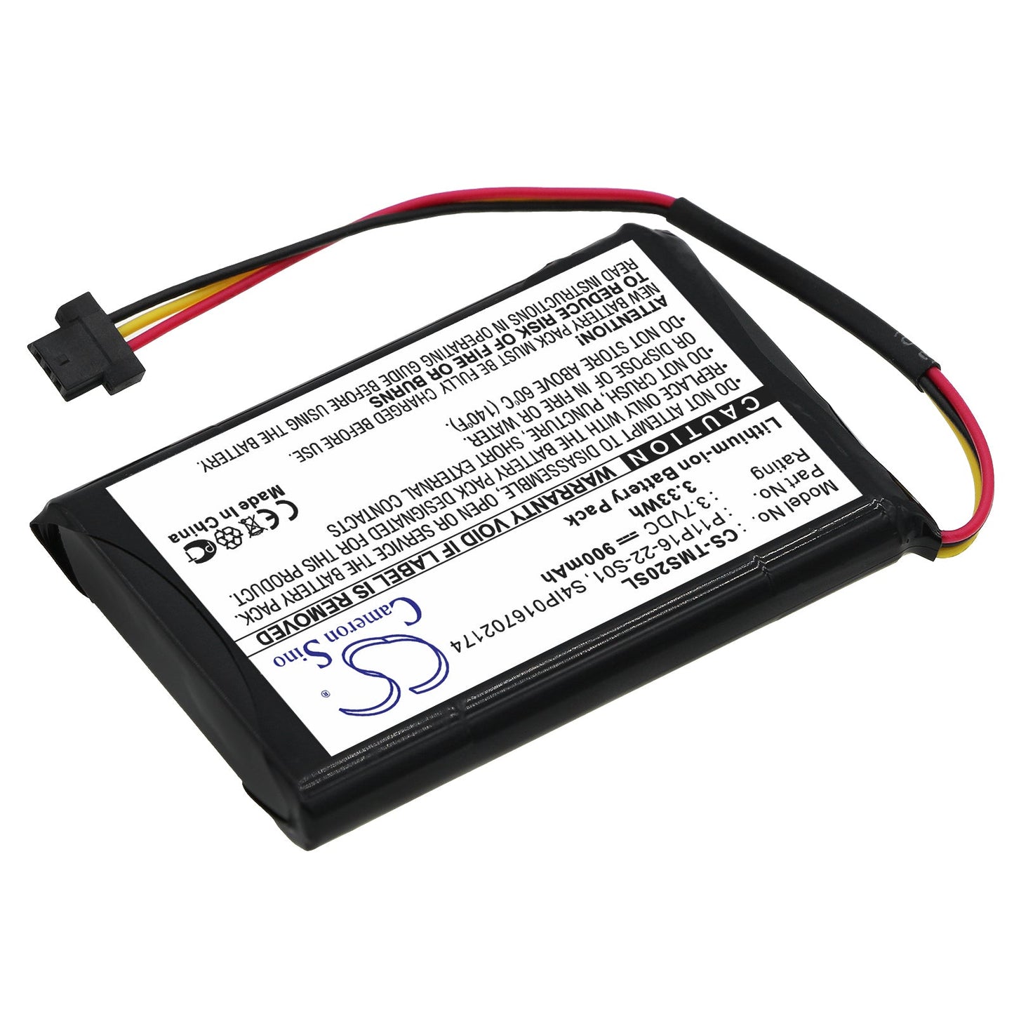 Replacement Battery for TomTom  4ET0.002.07 – GPS, Navigator – 900mAh / 3.7V