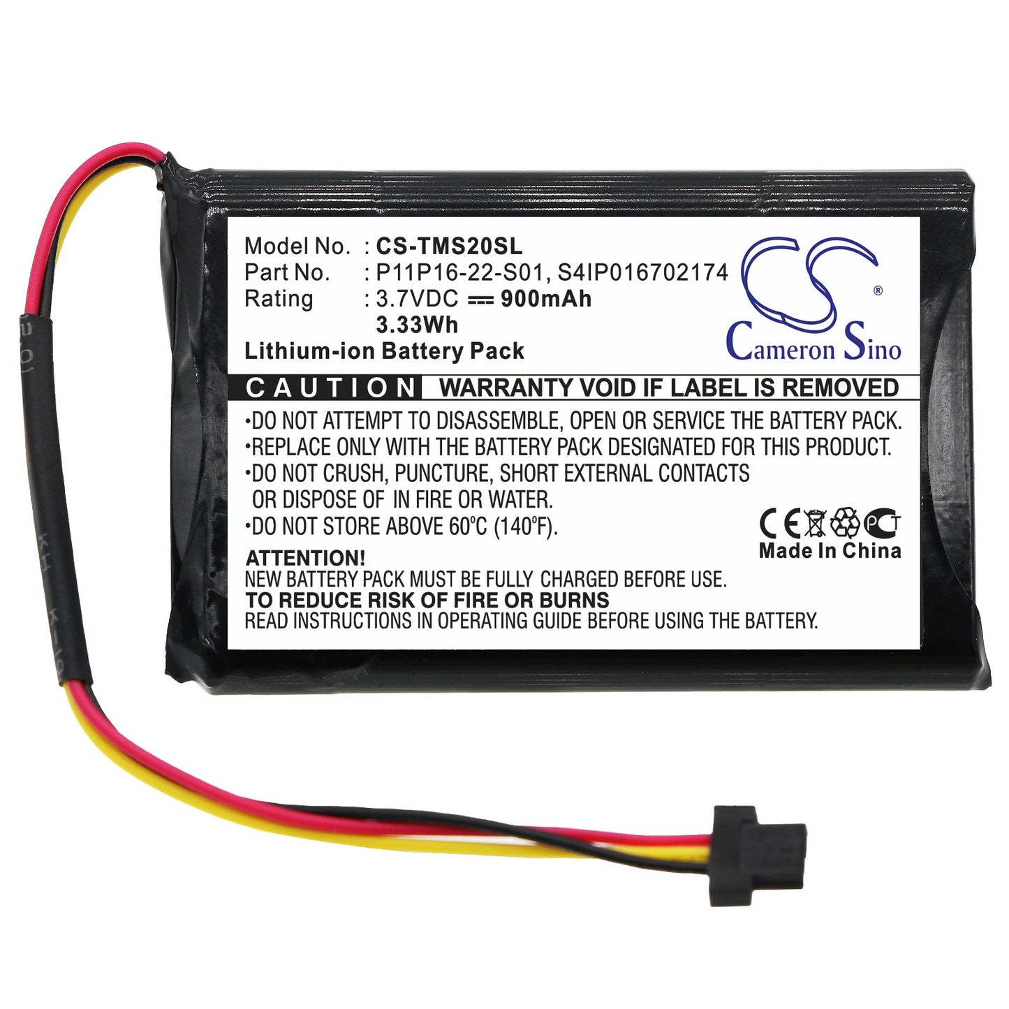 Replacement Battery for TomTom  4ET0.002.07 – GPS, Navigator – 900mAh / 3.7V