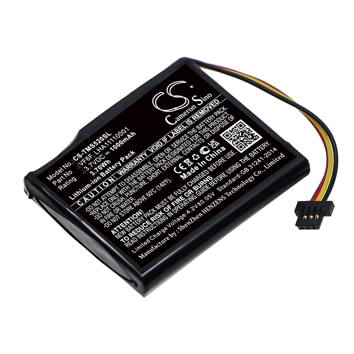 Replacement Battery for TomTom  4AL51 – GPS, Navigator – 1000mAh / 3.7Wh / 3.7V