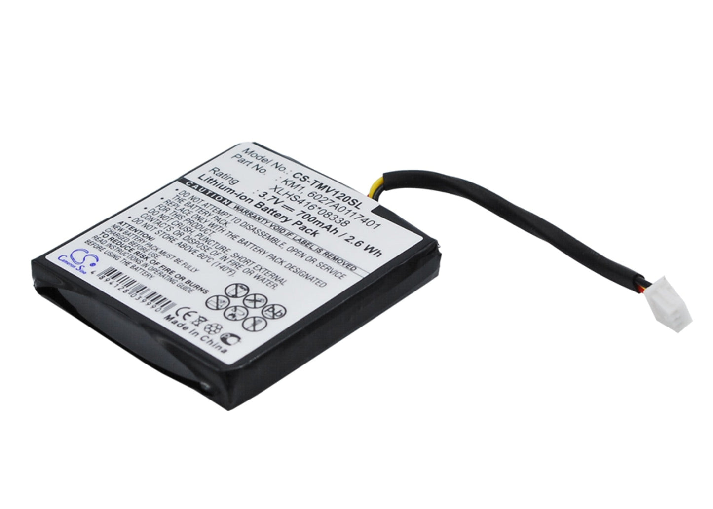 Replacement Battery for TomTom  4EH44 – GPS, Navigator – 700mAh / 2.59Wh / 3.7V