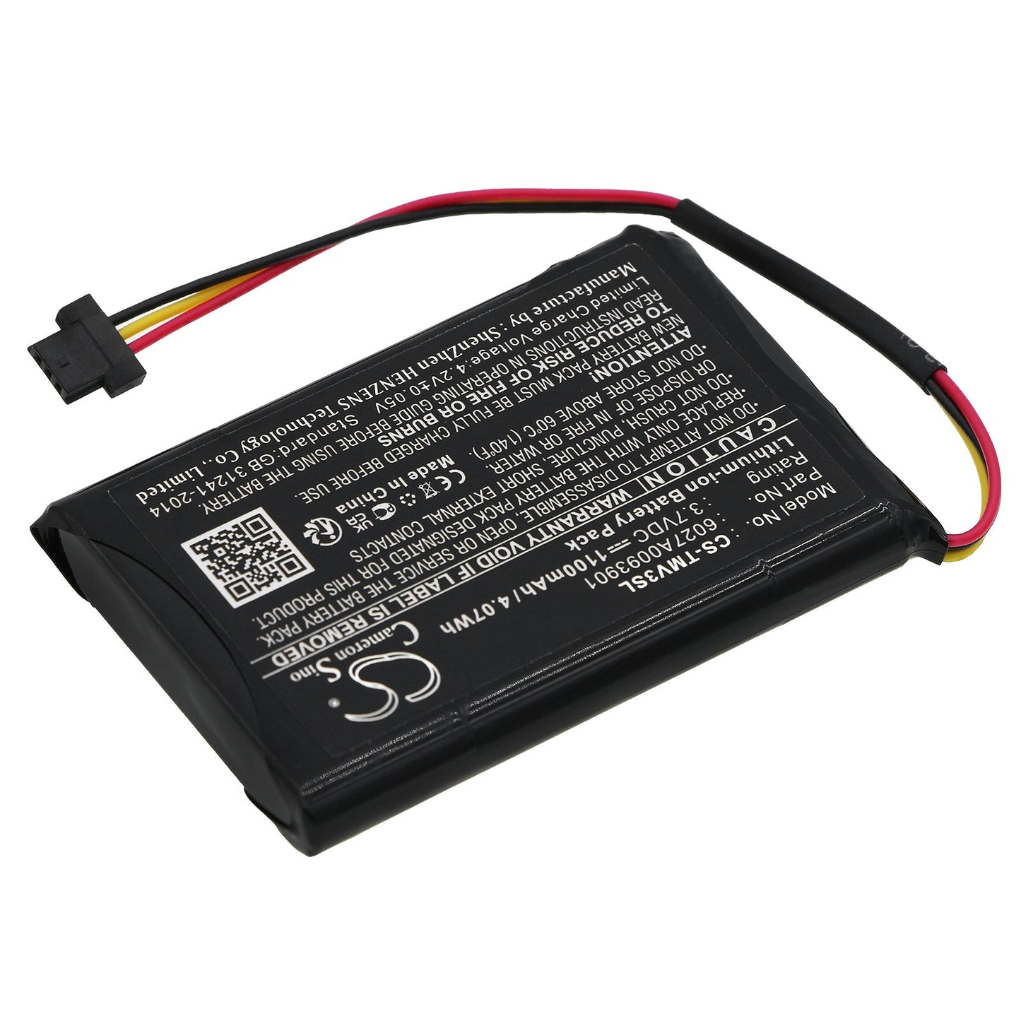 Replacement Battery for TomTom  4EM0.001.01 – GPS, Navigator – 1100mAh / 4.07Wh / 3.7V