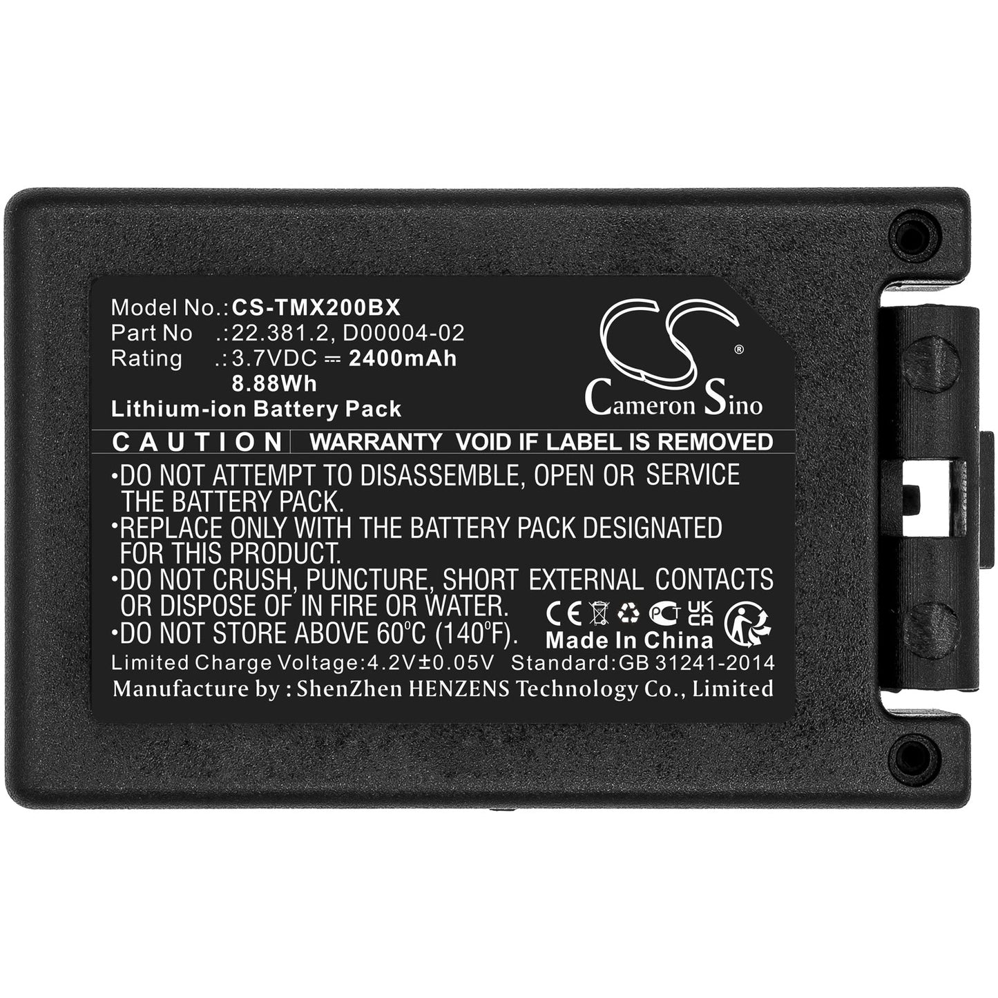 Replacement Battery for Teleradio TG-TXMNL – Crane Remote Control – 2400mAh / 8.88Wh / 3.7V