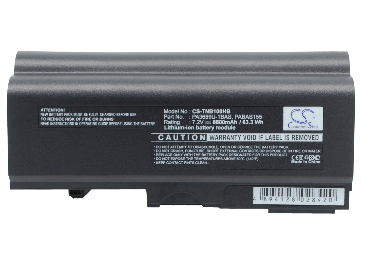 Replacement Battery for Toshiba  NB100 – Notebook, Laptop – 8800mAh / 7.2V