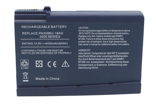 Replacement Battery for Toshiba  Satellite 1200 – Notebook, Laptop – 4400mAh/65.12Wh / 14.8V
