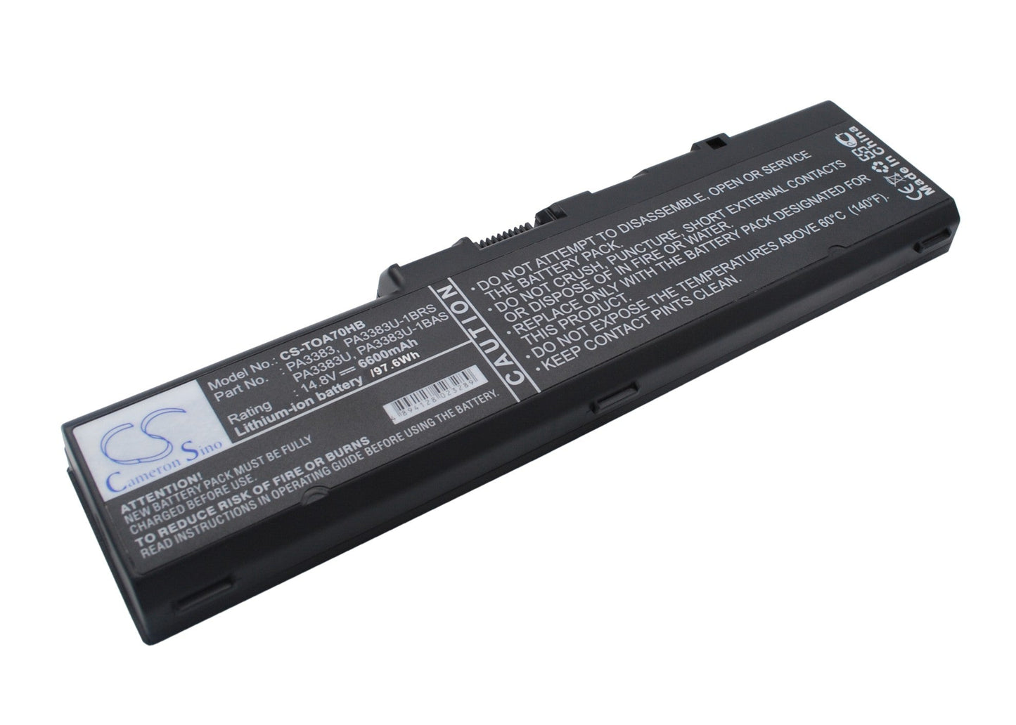 Replacement Battery for Toshiba  Satellite A70 – Notebook, Laptop – 6600mAh / 14.8V