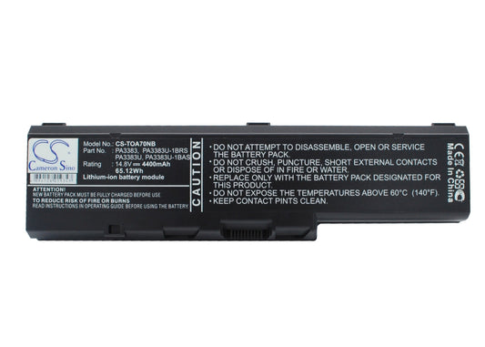 Replacement Battery for Toshiba  Satellite A70 – Notebook, Laptop – 4400mAh/65.12Wh / 14.8V