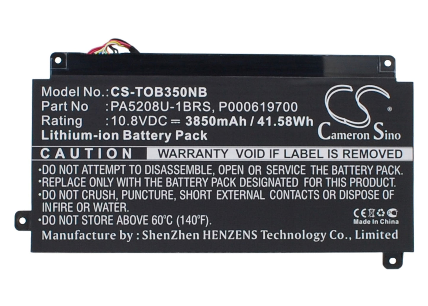 Replacement Battery for Toshiba  CB30-B – Notebook, Laptop – 3850mAh / 41.58Wh / 10.8V