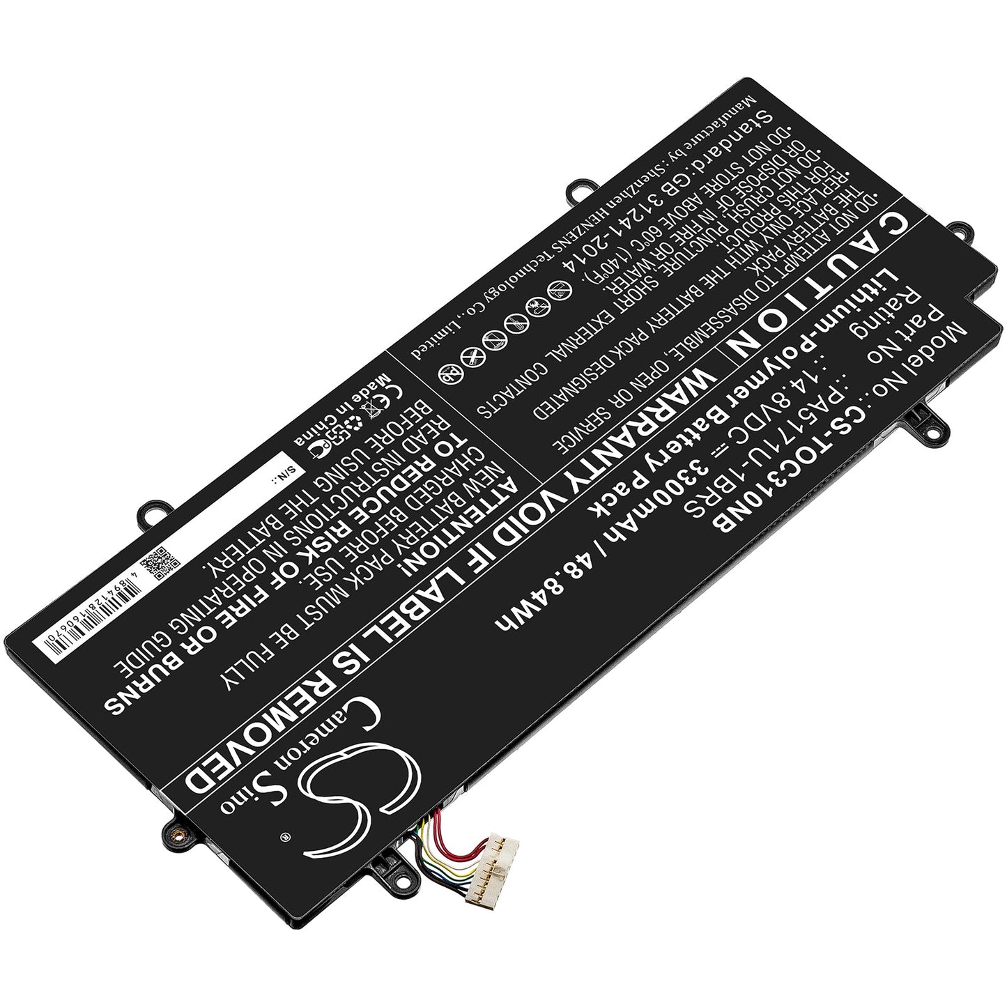 Replacement Battery for Toshiba  CB30-102 – Notebook, Laptop – 3300mAh / 48.84Wh / 14.8V