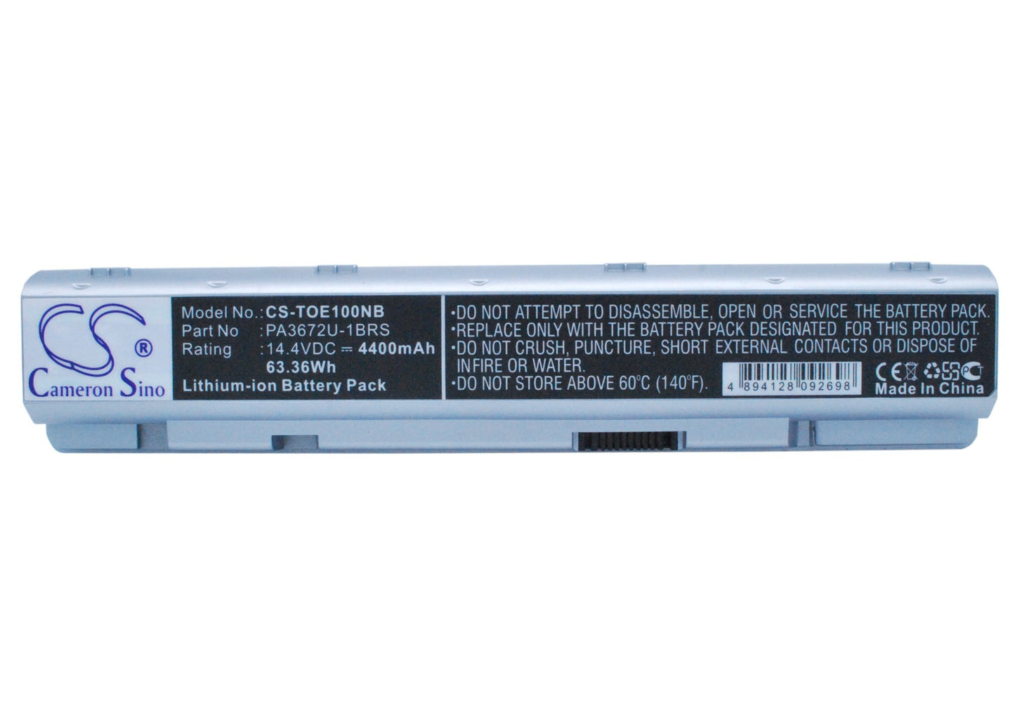 Replacement Battery for Toshiba  Satellite E100 – Notebook, Laptop – 4400mAh / 63.36Wh / 14.4V