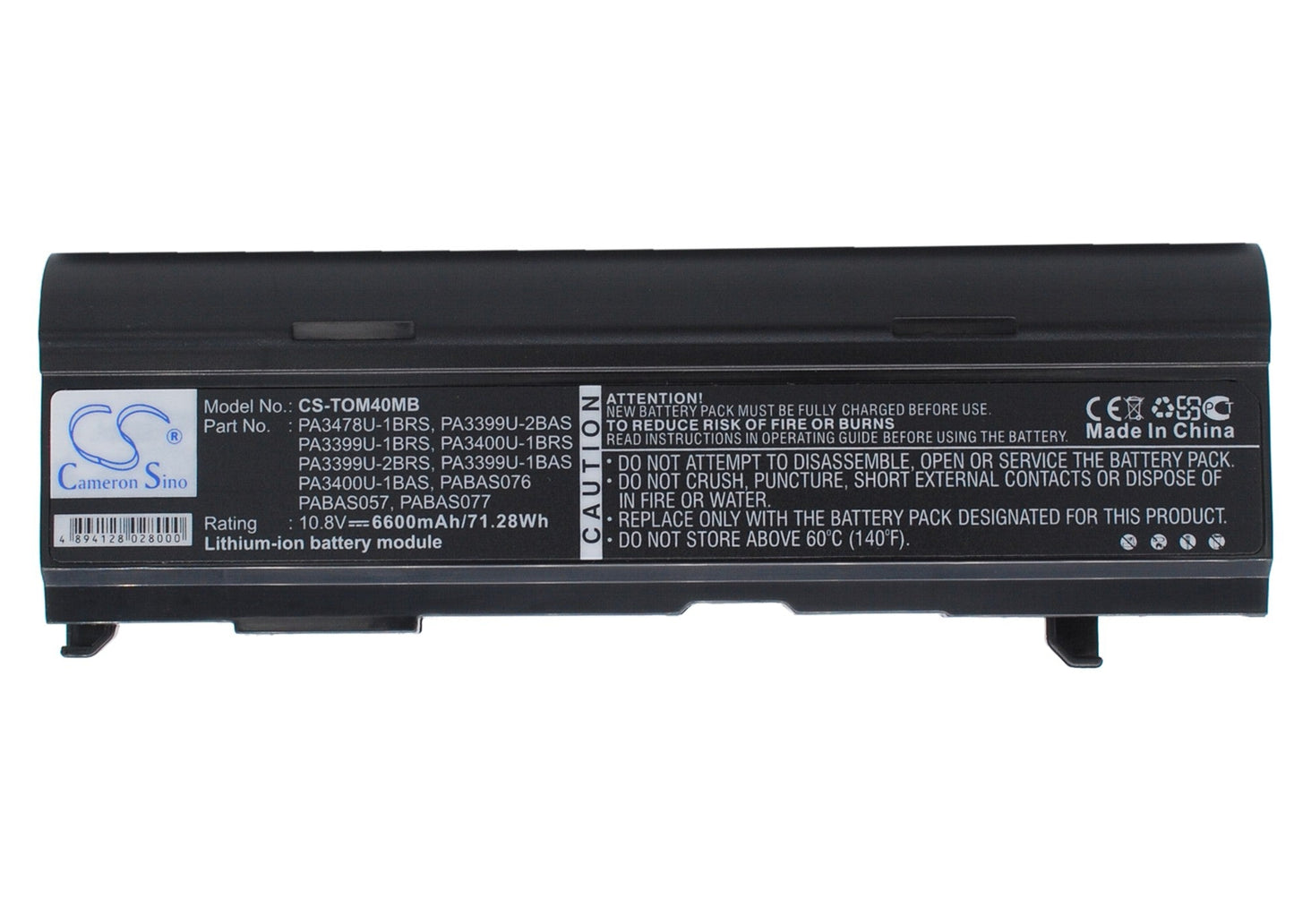Replacement Battery for Toshiba  Dynabook CX/45A – Notebook, Laptop – 6600mAh / 10.8V