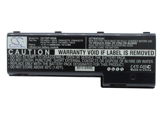 Replacement Battery for Toshiba  Satellite P100 Series – Notebook, Laptop – 4400mAh / 10.8V