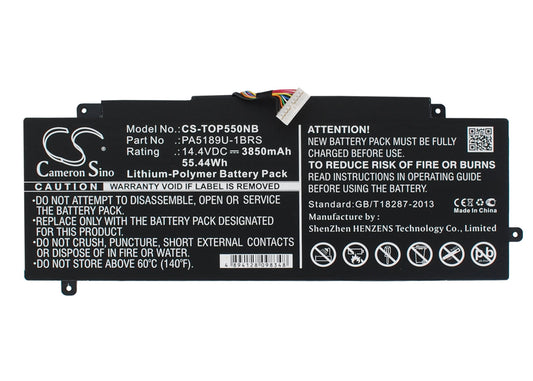 Replacement Battery for Toshiba  Satellite P55W – Notebook, Laptop – 3850mAh / 55.44Wh / 14.4V
