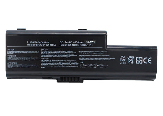 Replacement Battery for Toshiba  Qosmio F50 – Notebook, Laptop – 4400mAh / 63.36Wh / 14.4V