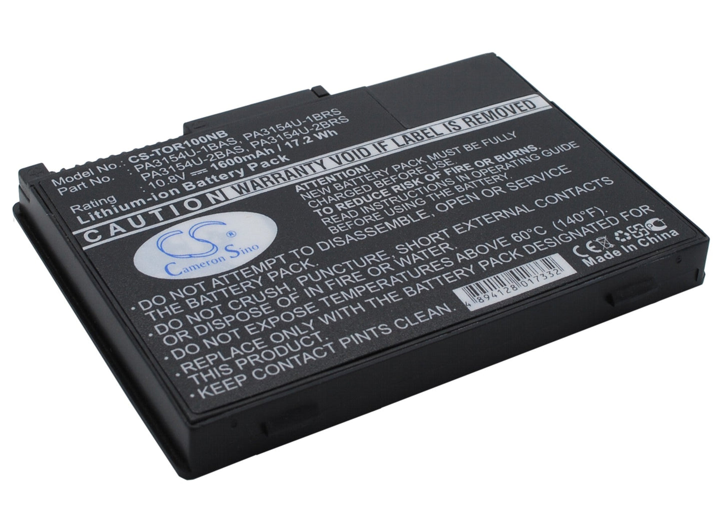 Replacement Battery for Toshiba  Portege 2000 – Notebook, Laptop – 1600mAh / 10.8V