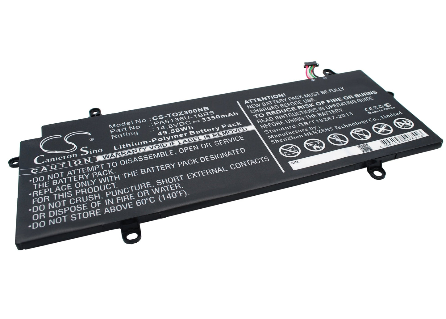 Replacement Battery for Toshiba  Portage Z30-A-1EI – Notebook, Laptop – 3350mAh / 49.58Wh / 14.8V
