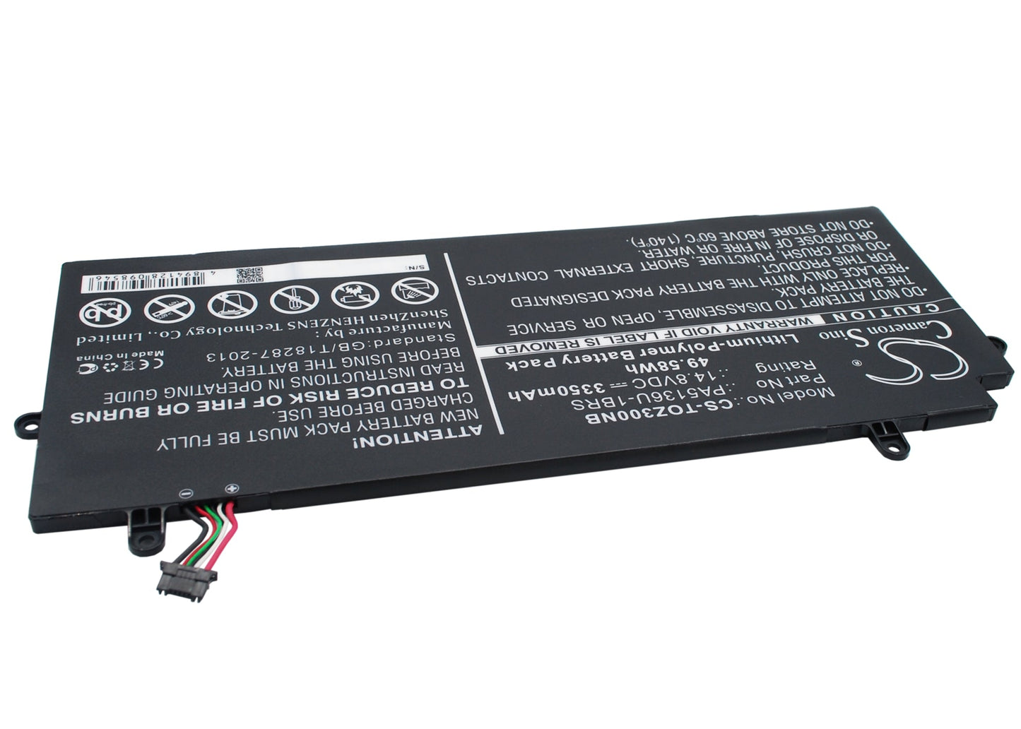 Replacement Battery for Toshiba  Portage Z30-A-1EI – Notebook, Laptop – 3350mAh / 49.58Wh / 14.8V
