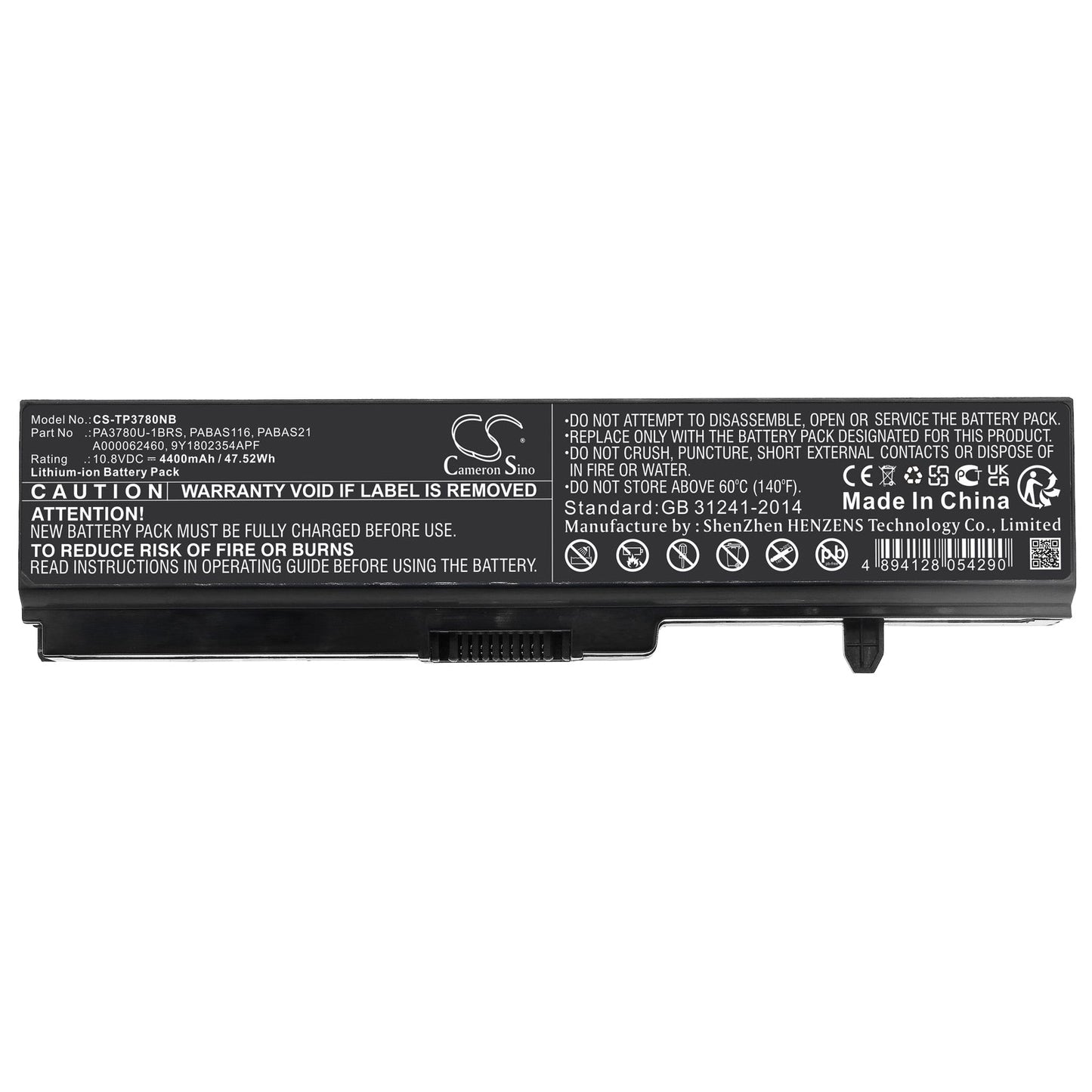Replacement Battery for Toshiba  Portege T110 – Notebook, Laptop – 4400mAh / 10.8V