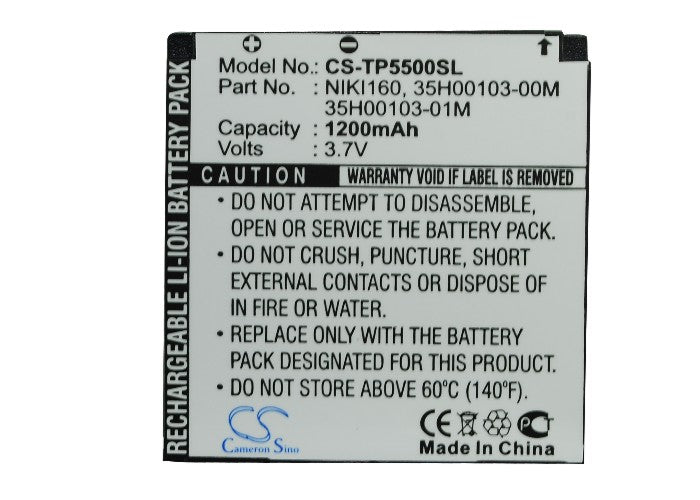 Replacement Battery for HTC Neon 300 – Mobile, SmartPhone – 1200mAh / 4.44Wh / 3.7V