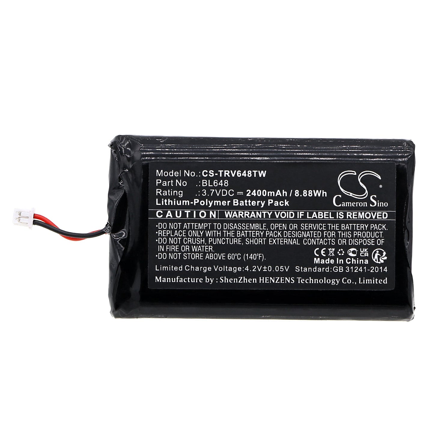 Replacement Battery for Retevis RB48 – Two-Way Radio – 2400mAh / 8.88Wh / 3.7V