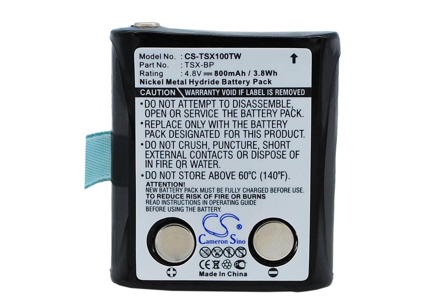 Replacement Battery for TriSquare TSX100 – Two-Way Radio – 800mAh / 3.84Wh / 4.8V