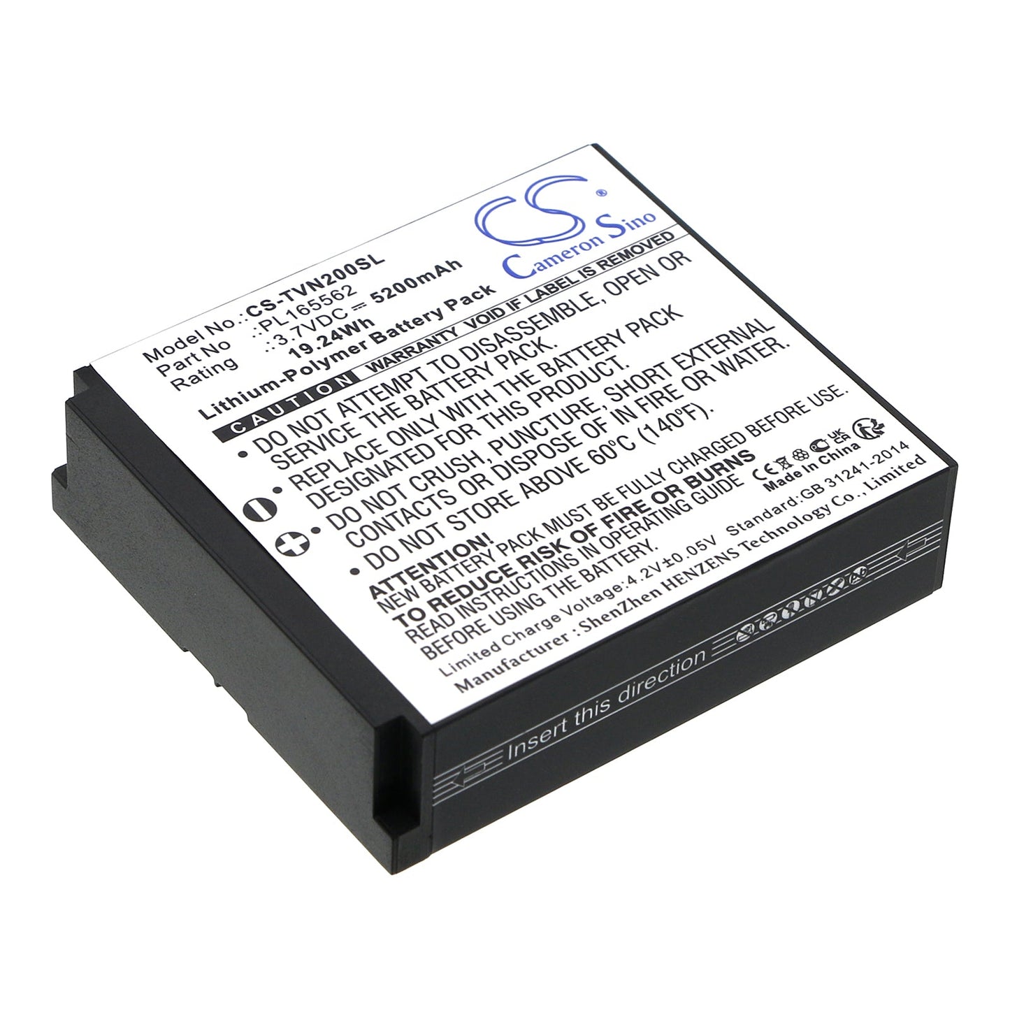 Replacement Battery for TwoNav  Aventura 2 – GPS, Navigator – 5200mAh / 19.24Wh / 3.7V