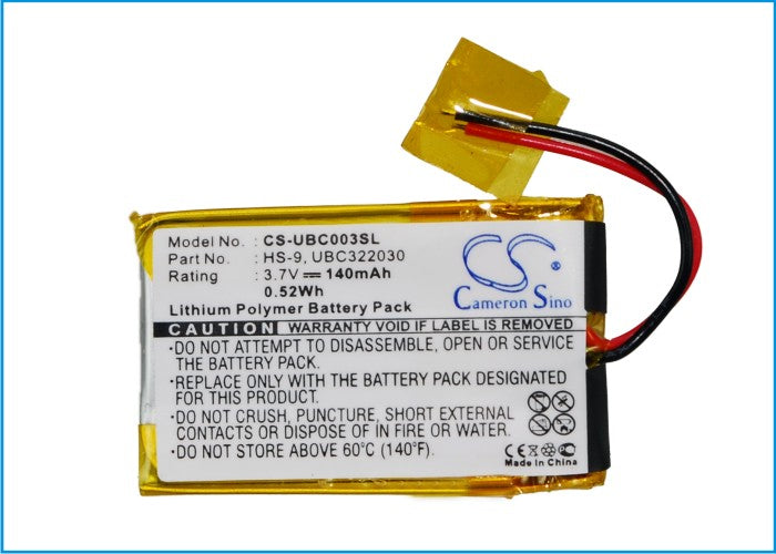 Replacement Battery for Ultralife  UBC322030 – Wireless Headset – 140mAh / 3.7V