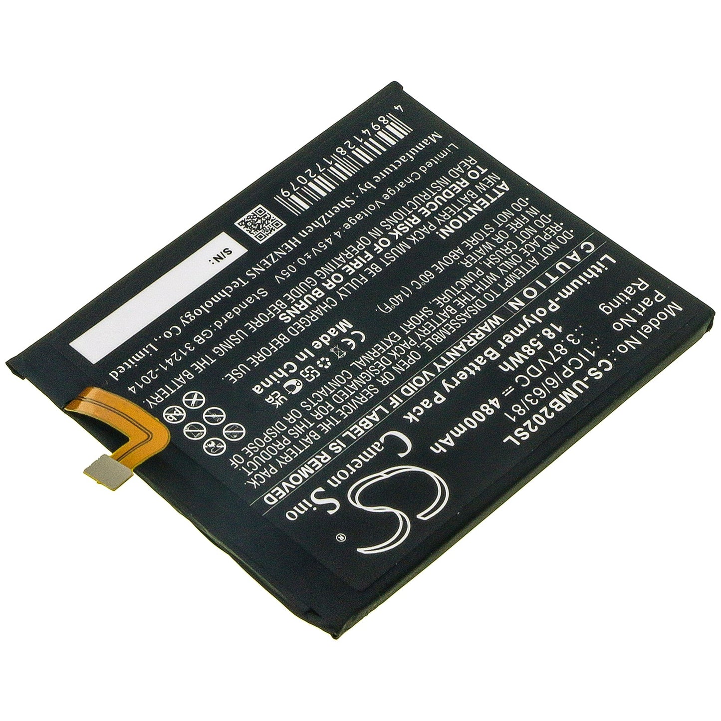 Replacement Battery for UMI  2021 – Mobile, SmartPhone – 4800mAh / 18.58Wh / 3.87V