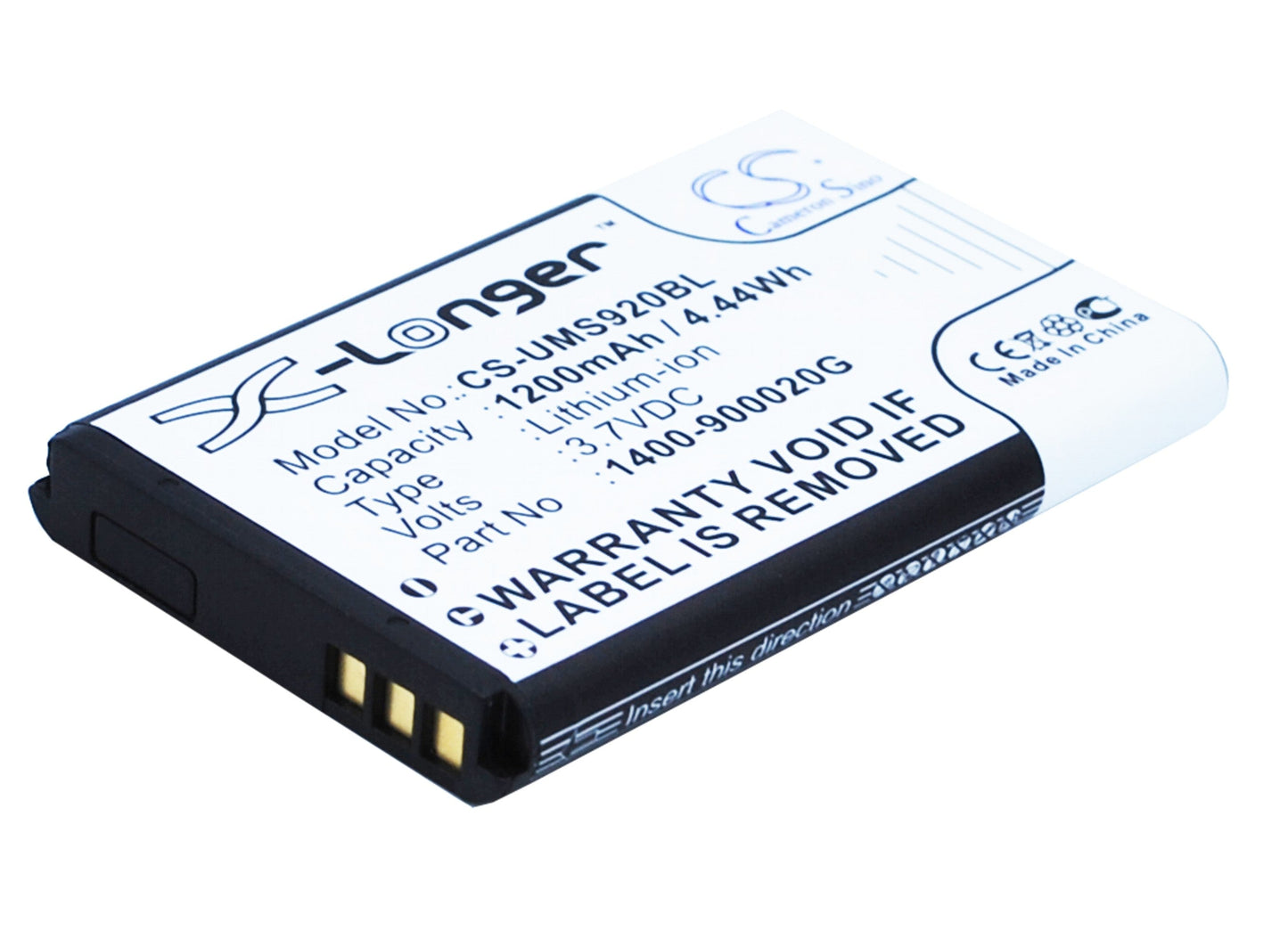 Replacement Battery for Unitech  MS920 – Barcode Scanner – 1200mAh / 4.44Wh / 3.7V