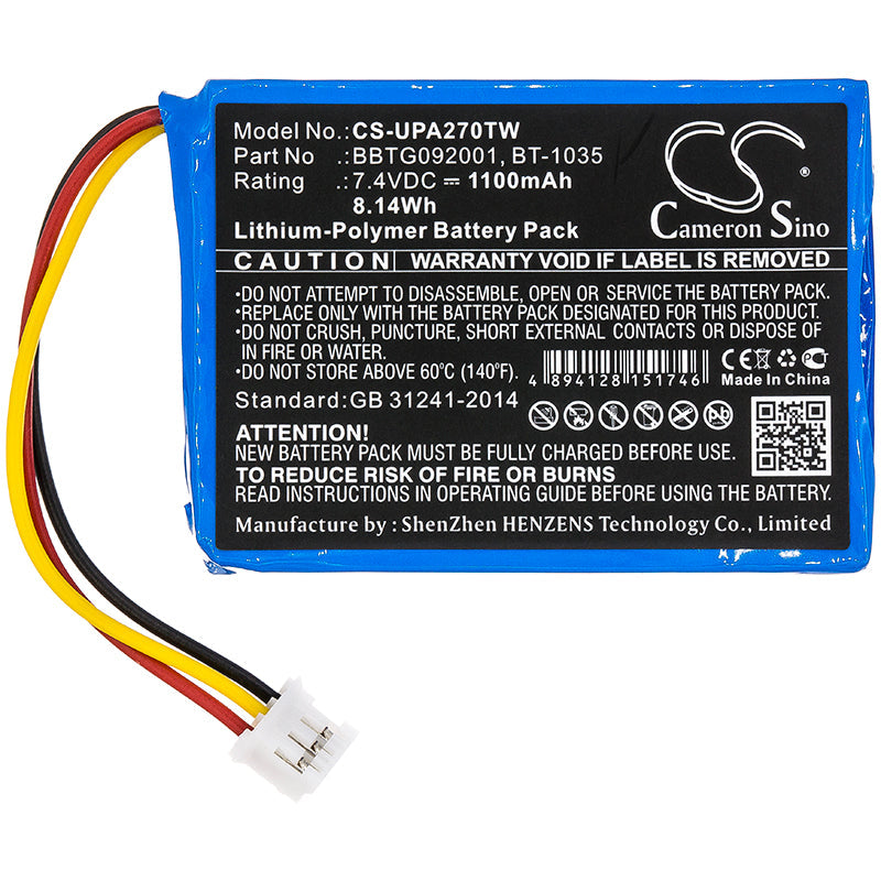 Replacement Battery for Uniden Atlantis 270 – Two-Way Radio – 1100mAh / 8.14Wh / 7.4V