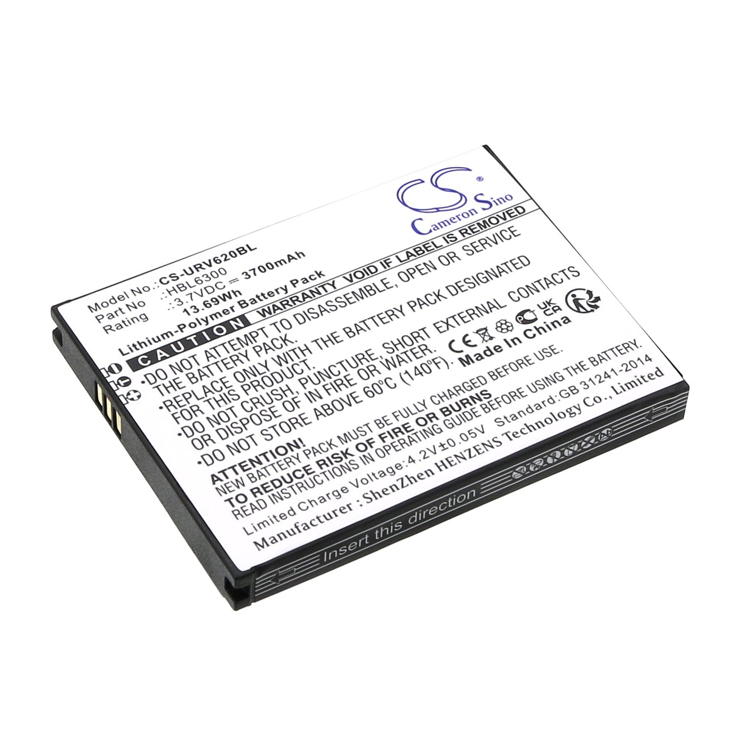 Replacement Battery for Urovo  i6200 – Barcode Scanner – 3700mAh / 13.69Wh / 3.7V