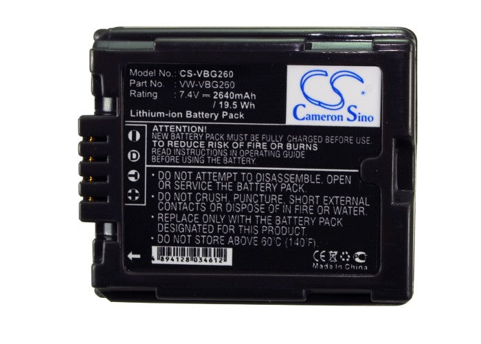 Replacement Battery for Panasonic GS98GK – Camera – 2640mAh / 7.4V