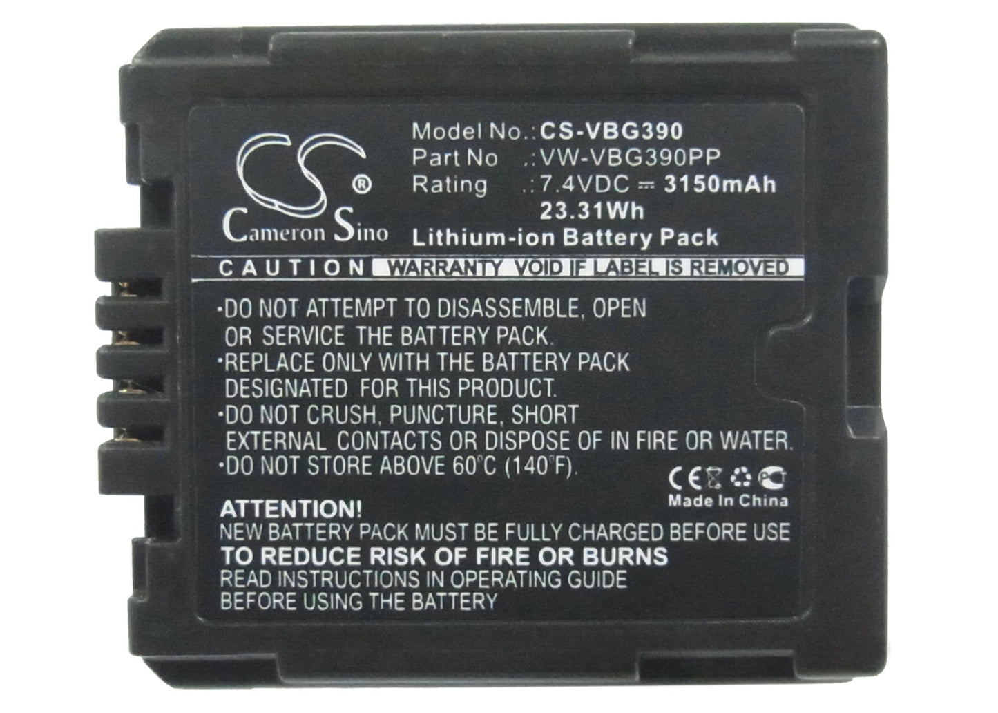 Replacement Battery for Panasonic AG-HMC150 – Camera – 3150mAh / 23.31Wh / 7.4V