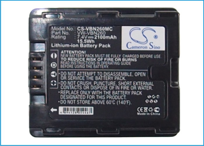 Replacement Battery for Panasonic HC-X900 – Camera – 2100mAh / 15.54Wh / 7.4V